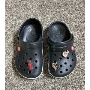 Crocs Kids Classic Black Clogs w/ Star Wars Jibbitz Charms Y1